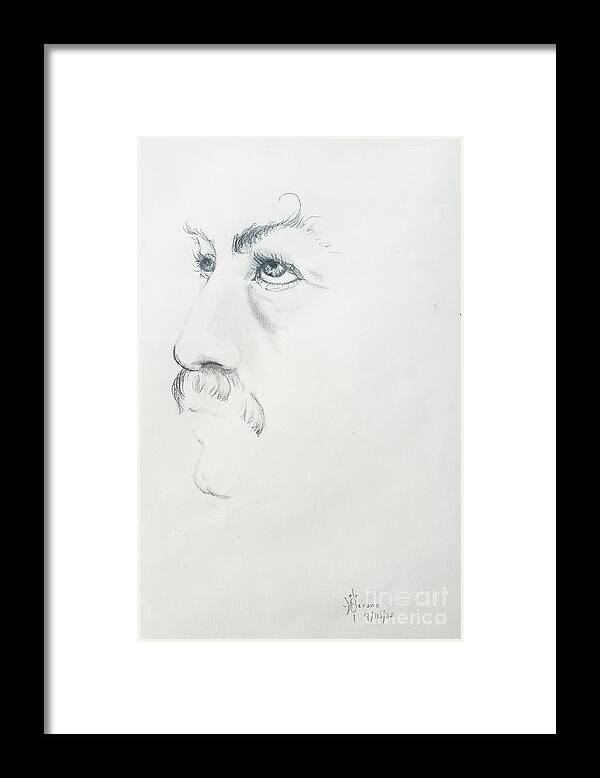 Portrait Framed Print featuring the drawing Eyebrow by Merana Cadorette
