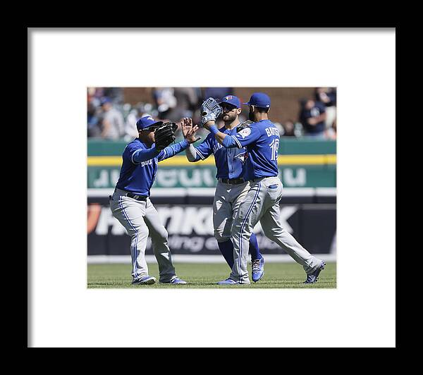 National League Baseball Framed Print featuring the photograph Ezequiel Carrera and Kevin Pillar by Duane Burleson