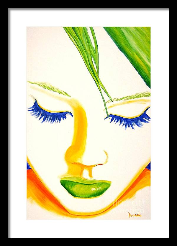 Woman Framed Print featuring the painting Face Forward by Holly Picano