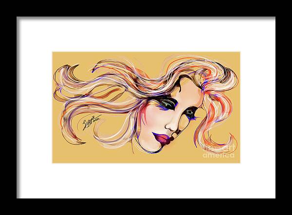 Equestrian Art Framed Print featuring the digital art Face of Serenity by Stacey Mayer by Stacey Mayer