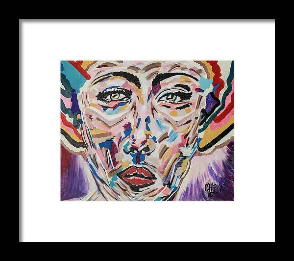 Eyes Framed Print featuring the painting Face Says It All by Chiquita Howard-Bostic