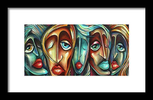 Urban Expression Framed Print featuring the painting 'Face Us 2' by Michael Lang