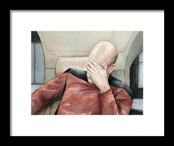 Facepalm Framed Print featuring the painting Facepalm by Olga Shvartsur