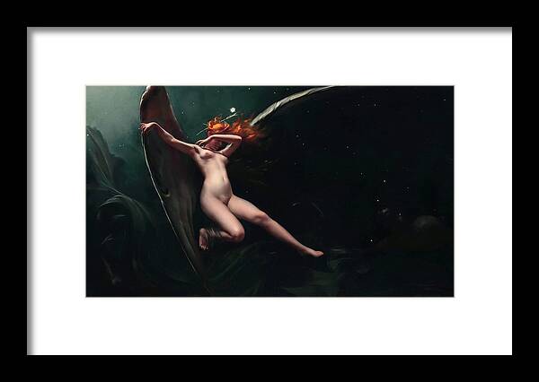 Art Framed Print featuring the painting Fairy Under Starry Skies by Luis Ricardo Falero