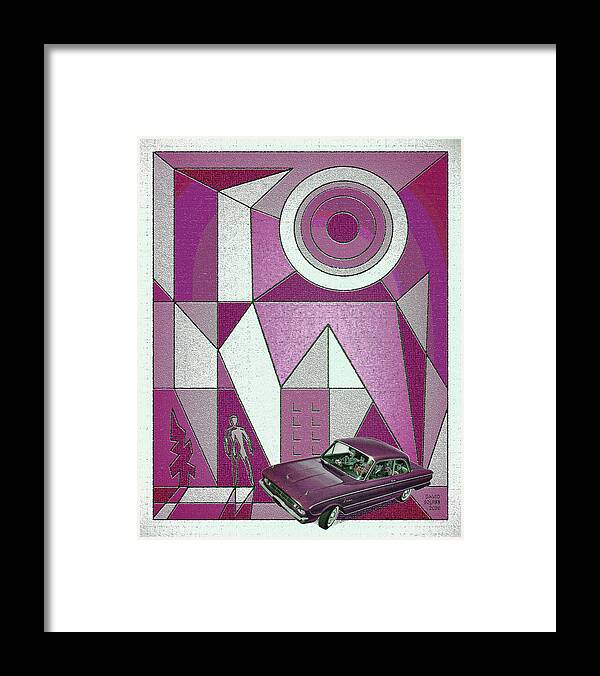 Falconer Framed Print featuring the digital art Falconer / Purple Falcon by David Squibb