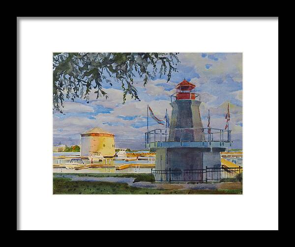 Canada Framed Print featuring the painting Fall at the Harbour by David Gilmore