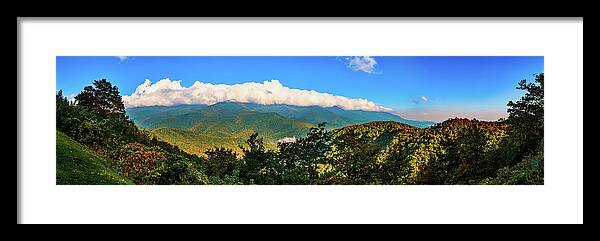 Autumn Framed Print featuring the photograph Fall Begins Panorama by Dan Carmichael