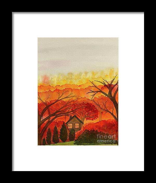 Fall Colors Framed Print featuring the painting Fall Colors by Lisa Neuman