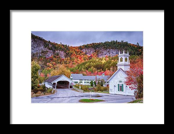 Stark Nh Framed Print featuring the photograph Fall Colors over Stark NH by Jeff Folger
