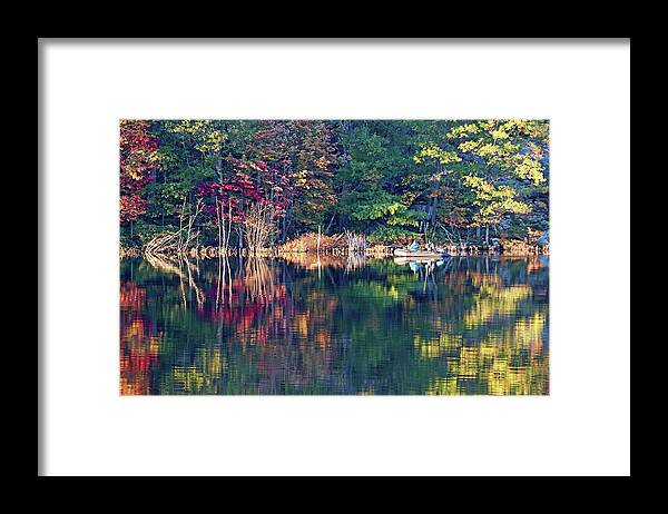 Fall Framed Print featuring the photograph Fall Fishing On The Moon River by Debbie Oppermann