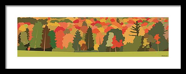 Fall Framed Print featuring the digital art Fall Forest by Marian Federspiel