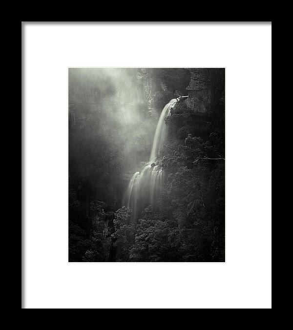 Monochrome Framed Print featuring the photograph Fall by Grant Galbraith