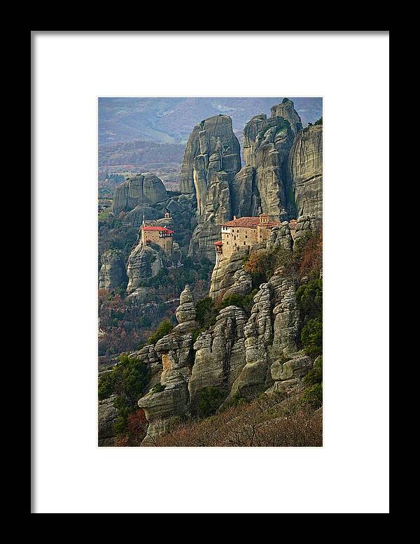 Meteora Framed Print featuring the photograph Fall in Meteora by Sean Hannon
