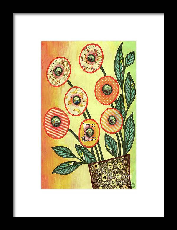Flowers In A Vase Framed Print featuring the painting Fall Picnic Bouquet by Amy E Fraser