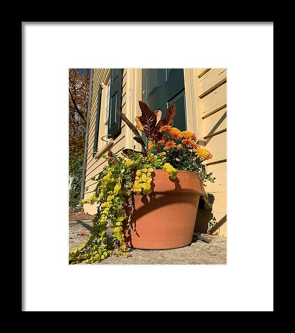 Old Framed Print featuring the photograph Fall Planter by Lee Darnell