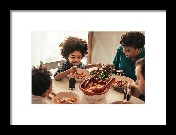 4-5 Years Framed Print featuring the photograph Family Lunch by Filmstudio