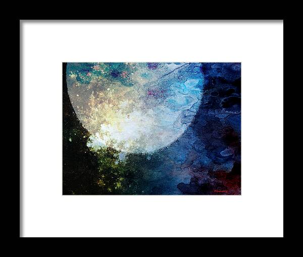 Moon Framed Print featuring the photograph Fantasy Moon Purple by David Zumsteg