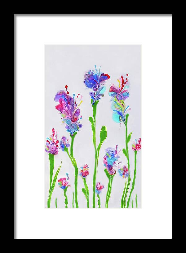 Flowers Framed Print featuring the painting Fancy Flowers 1 by Deborah Erlandson