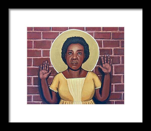 Woman Framed Print featuring the painting Fannie Lou Hamer by Kelly Latimore