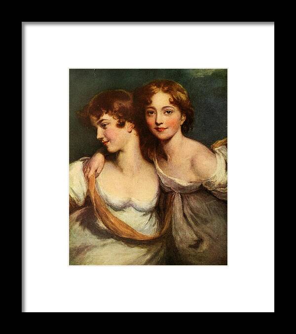 European Framed Print featuring the painting Fanny and Jane Hamond by Thomas Lawrence