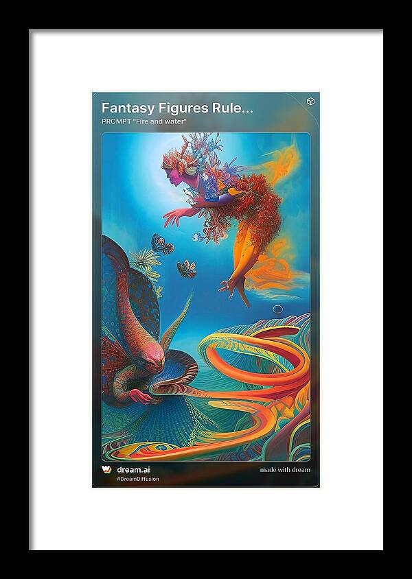 Fantasy Framed Print featuring the mixed media Fantasy Figures Rule by Nancy Ayanna Wyatt