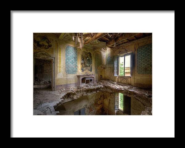 Abandoned Framed Print featuring the photograph Farm in Heavy Decay by Roman Robroek
