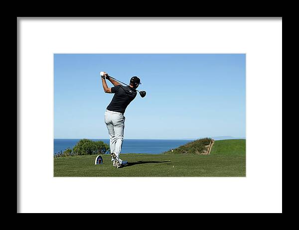 People Framed Print featuring the photograph Farmers Insurance Open - Round Two by Jeff Gross