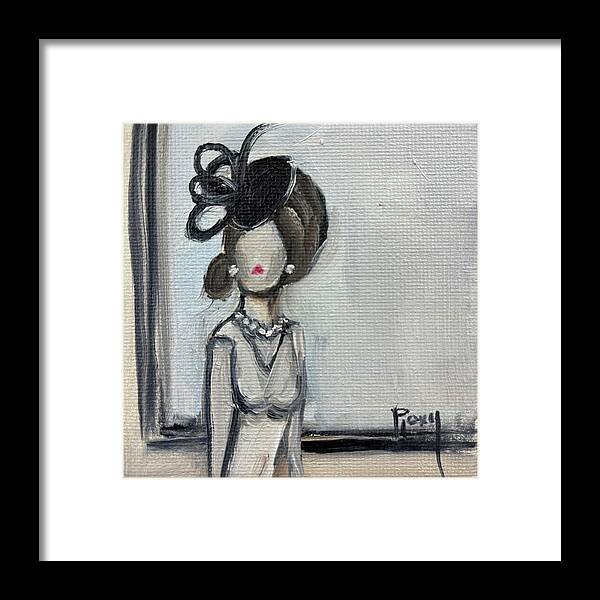 Elegant Lady Framed Print featuring the painting Fascinating in Pearls by Roxy Rich