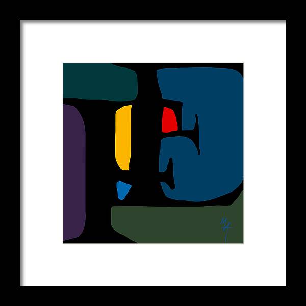 F Framed Print featuring the digital art FE Monogram by Attila Meszlenyi