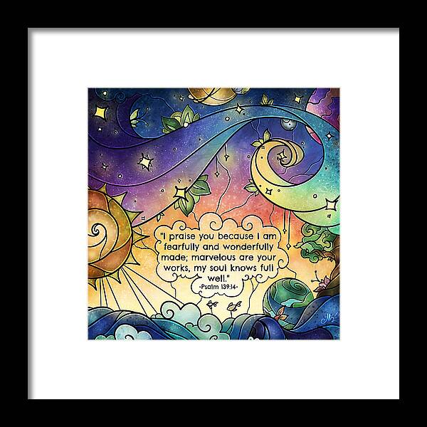 Creation Framed Print featuring the digital art Fearfully and Wonderfully Made by Mandie Manzano