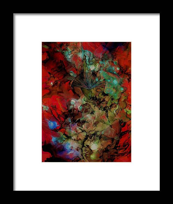 Alcohol Ink Framed Print featuring the painting Fearless by Angela Marinari