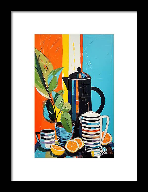 Coffee Framed Print featuring the painting Feast for the Eyes by Lourry Legarde