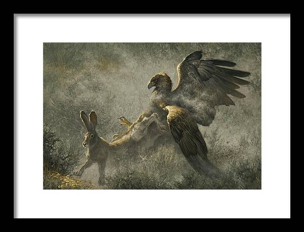 Eagle Framed Print featuring the painting Feathers and Dust by Greg Beecham