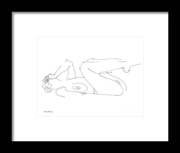 Female Erotic Drawings Framed Print featuring the drawing Female-Sexy-Art 21 by Gordon Punt