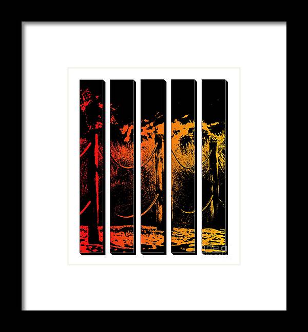 Sunset Framed Print featuring the photograph Fence in Sunset Tones Digital Art by Colleen Cornelius