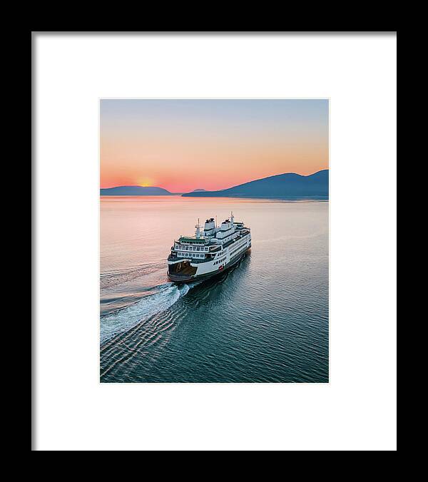 Sunset Framed Print featuring the photograph Ferry Sunset by Michael Rauwolf
