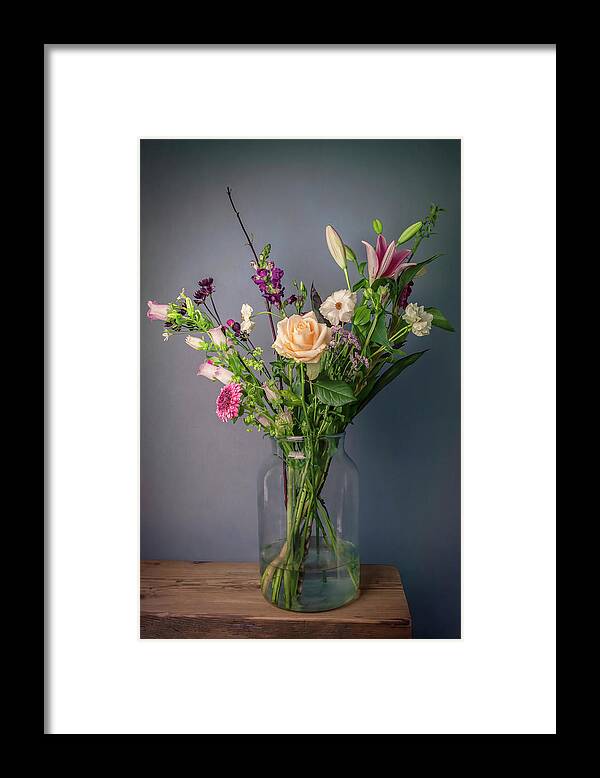 Stillife Framed Print featuring the photograph Field bouquet Spring by Marjolein Van Middelkoop