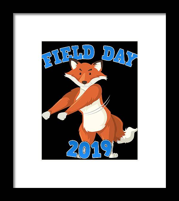 Cool Framed Print featuring the digital art Field Day 2019 Flossing Fox by Flippin Sweet Gear