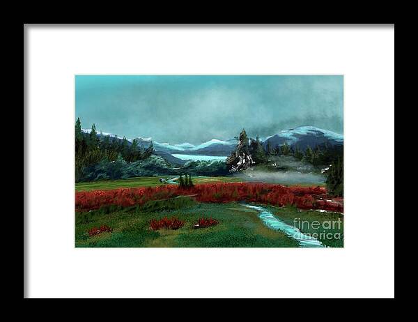 Lupine Framed Print featuring the digital art Fields of Lupine by Doug Gist