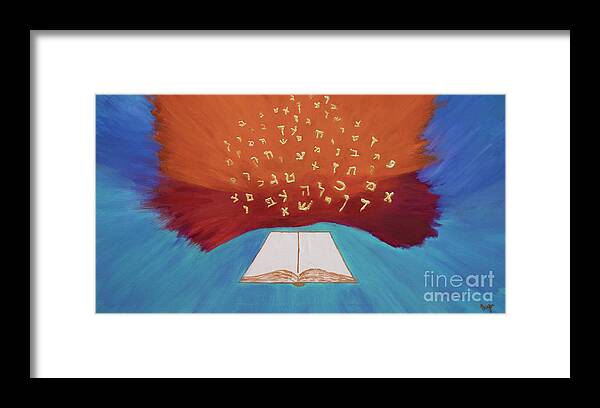  Framed Print featuring the painting Fiery Prayer by Henya Gutnick