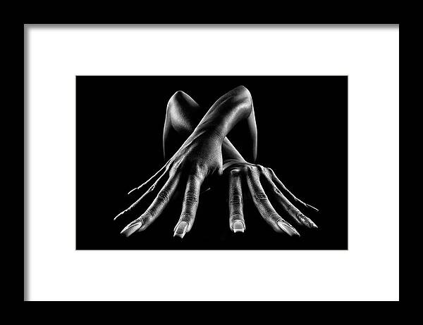 Hands Framed Print featuring the photograph Figurative Body Parts by Johan Swanepoel