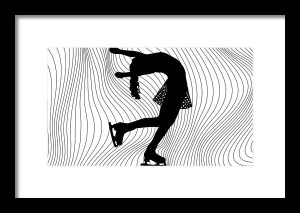 Figure Skater Framed Print featuring the mixed media Figure Skater in Joy by Nancy Ayanna Wyatt