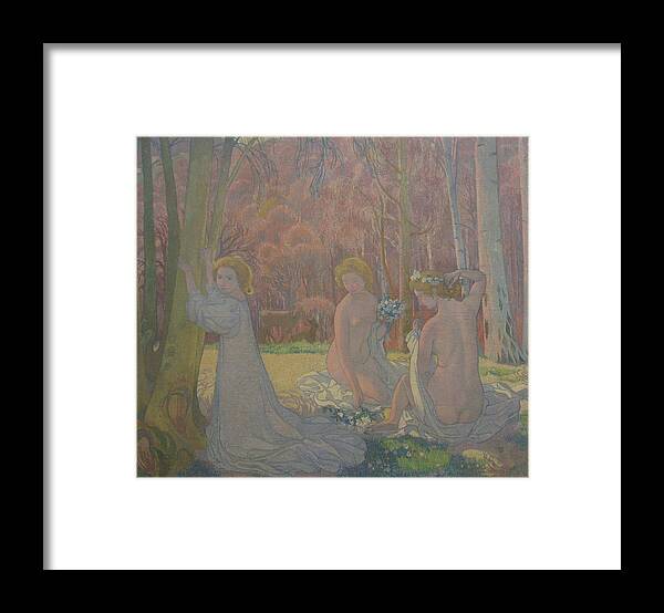  The Art Of Japan Framed Print featuring the painting Figures in a Spring Landscape by Maurice Denis