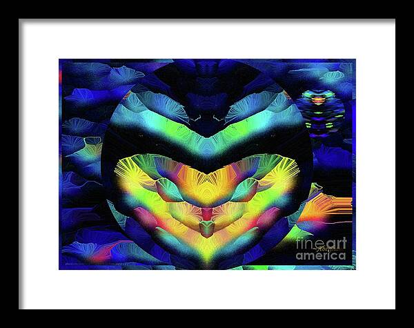 Existential Framed Print featuring the painting Finding Shelter in a Circle of Gratitude Number 2 Existential Heartbeat by Aberjhani