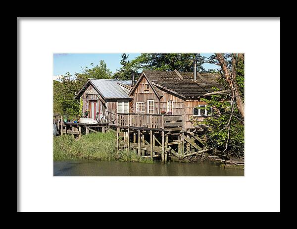 Finn Slough Framed Print featuring the photograph Finn Slough Homes by Michael Russell