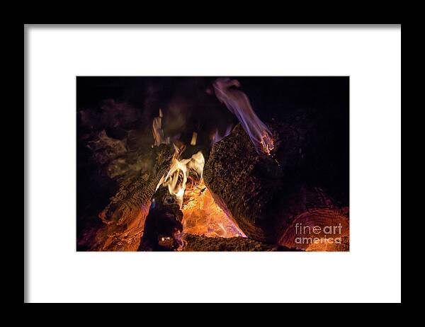 Fire Framed Print featuring the photograph Fire and flames 1 by Adriana Mueller