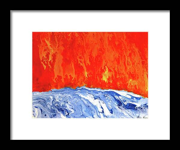  Framed Print featuring the painting Fire and Flood by Rein Nomm
