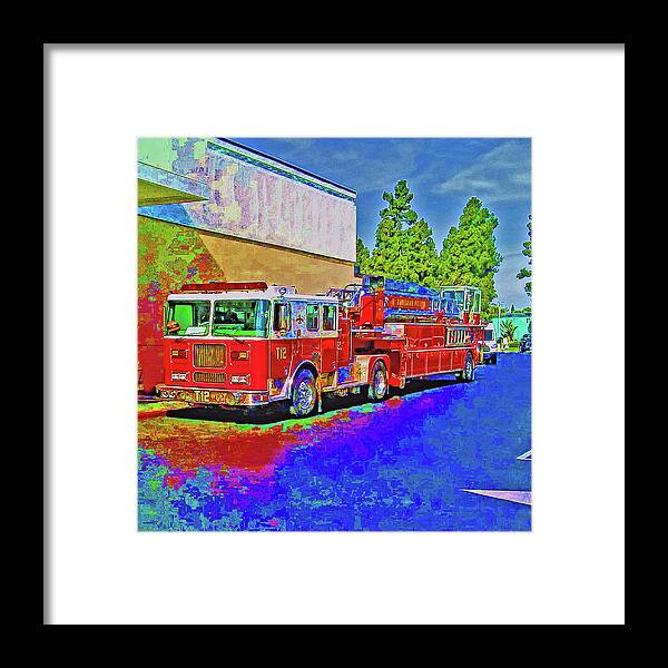 Abstract Framed Print featuring the photograph Abstract Fire Engine by Andrew Lawrence