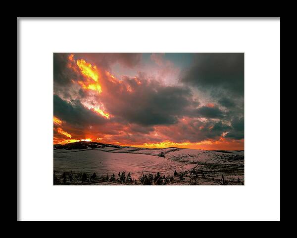 Fire In The Sky Framed Print featuring the photograph Fire in the Sky by David Patterson