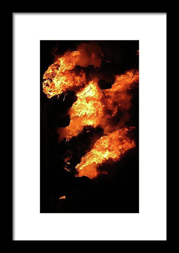 Abstract Framed Print featuring the photograph Fire Morph by Azthet Photography